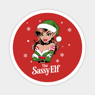 Sassy Christmas Elf Playful Attitude Magnet